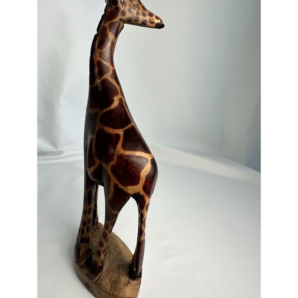 African Style Giraffe Primitive Hand Carved Figurine Statue Folk Art 10” - Picture 6 of 13